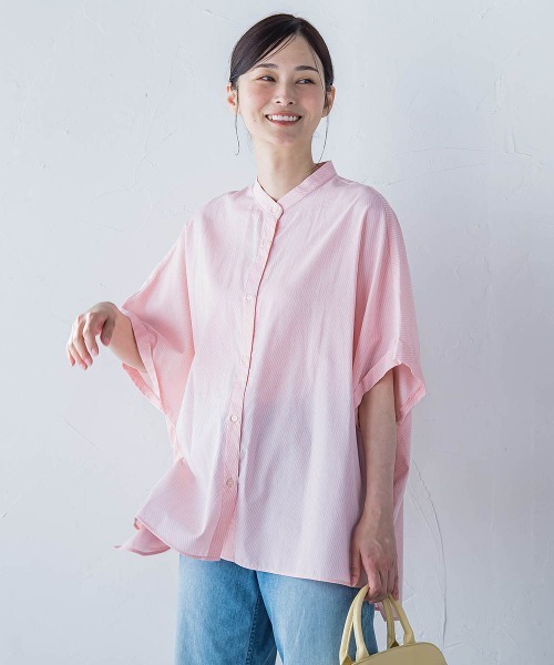 LAUTREAMONT(ロートレアモン)の「【WEB限定】フランスアヤロングブラウス≪手洗い可能≫(シャツ/ブラウス・レディース・グリーン/オフホワイト/ピンク・9号)」の3枚目の写真