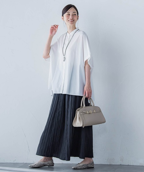 LAUTREAMONT(ロートレアモン)の「【WEB限定】フランスアヤロングブラウス≪手洗い可能≫(シャツ/ブラウス・レディース・グリーン/オフホワイト/ピンク・9号)」の10枚目の写真