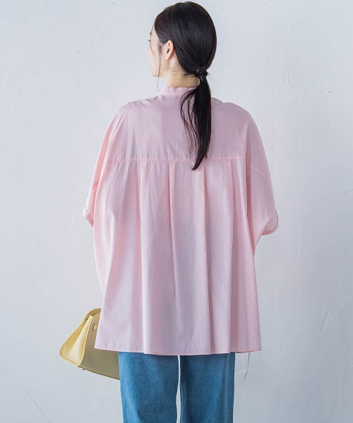 LAUTREAMONT(ロートレアモン)の「【WEB限定】フランスアヤロングブラウス≪手洗い可能≫(シャツ/ブラウス・レディース・グリーン/オフホワイト/ピンク・9号)」の15枚目の写真