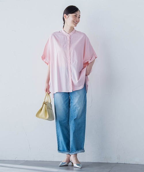 LAUTREAMONT(ロートレアモン)の「【WEB限定】フランスアヤロングブラウス≪手洗い可能≫(シャツ/ブラウス・レディース・グリーン/オフホワイト/ピンク・9号)」の17枚目の写真