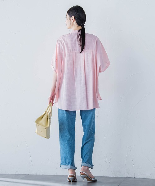 LAUTREAMONT(ロートレアモン)の「【WEB限定】フランスアヤロングブラウス≪手洗い可能≫(シャツ/ブラウス・レディース・グリーン/オフホワイト/ピンク・9号)」の20枚目の写真