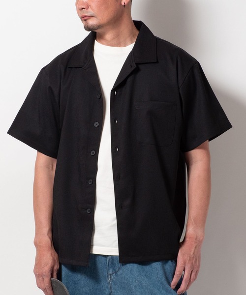 BAYBLO(ベイブロ)の「(SA) テックリネン 無地 半袖 シャツ(シャツ/ブラウス・メンズ・ブラック/チャコールグレー/ベージュ/ブラウン・M/L/LL)」の21枚目の写真