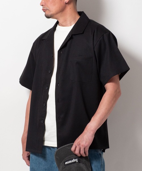 BAYBLO(ベイブロ)の「(SA) テックリネン 無地 半袖 シャツ(シャツ/ブラウス・メンズ・ブラック/チャコールグレー/ベージュ/ブラウン・M/L/LL)」の22枚目の写真