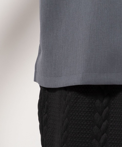 BAYBLO(ベイブロ)の「(SA) テックリネン 無地 半袖 シャツ(シャツ/ブラウス・メンズ・ブラック/チャコールグレー/ベージュ/ブラウン・M/L/LL)」の7枚目の写真