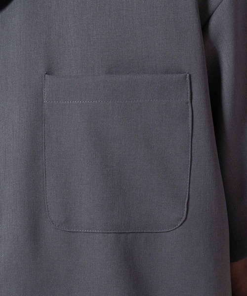 BAYBLO(ベイブロ)の「(SA) テックリネン 無地 半袖 シャツ(シャツ/ブラウス・メンズ・ブラック/チャコールグレー/ベージュ/ブラウン・M/L/LL)」の9枚目の写真