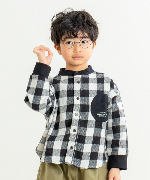 DILASH(ディラッシュ)の「スタンド襟シャツ(シャツ/ブラウス・キッズ・ブラック/ネイビー・130/120/110/100/90/80/140)」の1枚目の写真