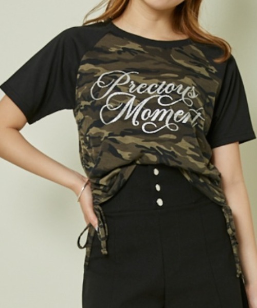 GORGE（ゴージ）の「《ラメロゴ×ドロスト》レディース 半袖Tシャツ サイドギャザー 着映えトップス 春夏秋（Tシャツ/カットソー・レディース・オフホワイト/オートミール/その他1・F）」の3枚目の写真