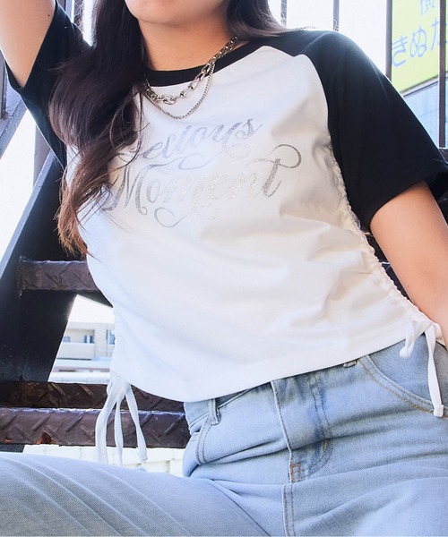GORGE（ゴージ）の「《ラメロゴ×ドロスト》レディース 半袖Tシャツ サイドギャザー 着映えトップス 春夏秋（Tシャツ/カットソー・レディース・オフホワイト/オートミール/その他1・F）」の17枚目の写真