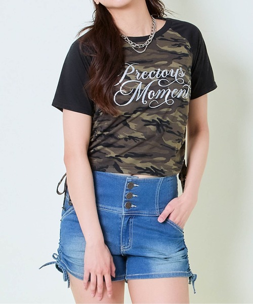GORGE（ゴージ）の「《ラメロゴ×ドロスト》レディース 半袖Tシャツ サイドギャザー 着映えトップス 春夏秋（Tシャツ/カットソー・レディース・オフホワイト/オートミール/その他1・F）」の13枚目の写真