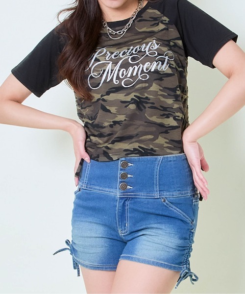 GORGE（ゴージ）の「《ラメロゴ×ドロスト》レディース 半袖Tシャツ サイドギャザー 着映えトップス 春夏秋（Tシャツ/カットソー・レディース・オフホワイト/オートミール/その他1・F）」の12枚目の写真