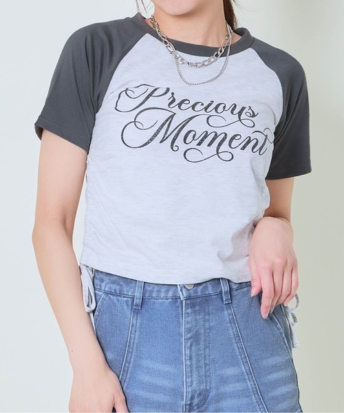 GORGE（ゴージ）の「《ラメロゴ×ドロスト》レディース 半袖Tシャツ サイドギャザー 着映えトップス 春夏秋（Tシャツ/カットソー・レディース・オフホワイト/オートミール/その他1・F）」の8枚目の写真