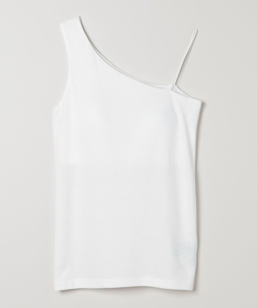 JEANASIS(ジーナシス)の「チビラメワンショルダータンク/572624(タンクトップ・レディース・ホワイト/ブラック/グレー・FREE)」の2枚目の写真