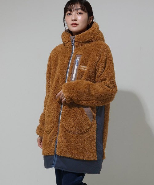 セール】【軽い・暖かい】シャギーボアロングフードJK（その他アウター