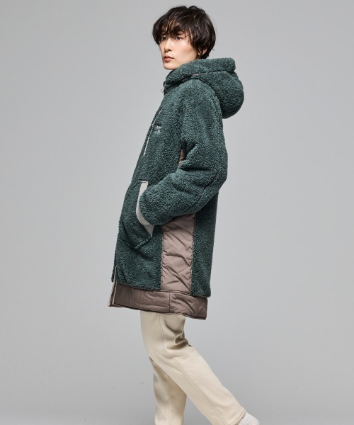 KRIFF MAYER Lady's Collection（クリフメイヤーレディースコレクション）の「【軽い・暖かい】シャギーボアロングフードJK（その他アウター・レディース・グリーン/ブラウン/ネイビー/グレー/ナチュラル/ブラック/カラフル・MEDIUM/LARGE）」の14枚目の写真