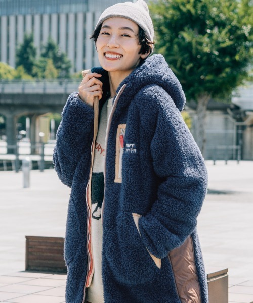 KRIFF MAYER Lady's Collection（クリフメイヤーレディースコレクション）の「【軽い・暖かい】シャギーボアロングフードJK（その他アウター・レディース・グリーン/ブラウン/ネイビー/グレー/ナチュラル/ブラック/カラフル・MEDIUM/LARGE）」の11枚目の写真