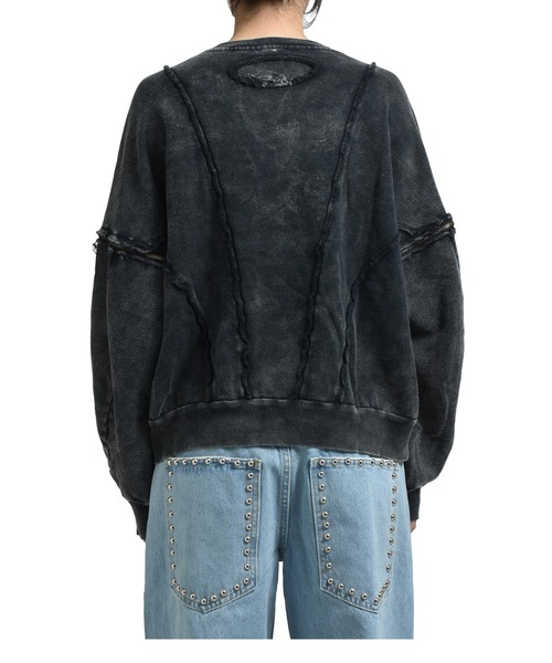 VIVAMUS（ヴィヴァムス）の「SPLIT SWEAT CREWNECK（スウェット・レディース・ブラック・OS）」の2枚目の写真