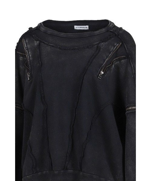 VIVAMUS（ヴィヴァムス）の「SPLIT SWEAT CREWNECK（スウェット・レディース・ブラック・OS）」の8枚目の写真