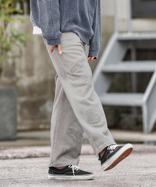CAMBIO(カンビオ)の「mp13858-Uneven Dyeing Sweat Wide Straight Pants スウェットパンツ(スウェットパンツ・メンズ・マルチ・S/M/L)」の2枚目の写真