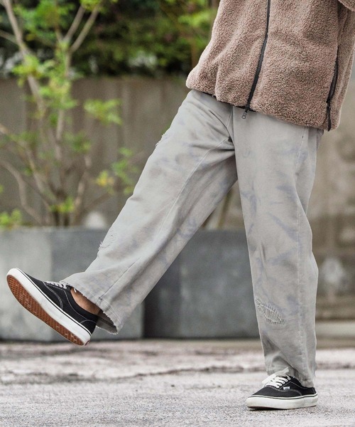 CAMBIO(カンビオ)の「mp13858-Uneven Dyeing Sweat Wide Straight Pants スウェットパンツ(スウェットパンツ・メンズ・マルチ・S/M/L)」の4枚目の写真