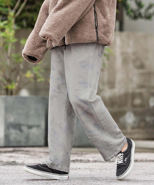 CAMBIO(カンビオ)の「mp13858-Uneven Dyeing Sweat Wide Straight Pants スウェットパンツ(スウェットパンツ・メンズ・マルチ・S/M/L)」の6枚目の写真
