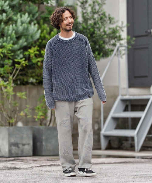 CAMBIO(カンビオ)の「mp13858-Uneven Dyeing Sweat Wide Straight Pants スウェットパンツ(スウェットパンツ・メンズ・マルチ・S/M/L)」の8枚目の写真