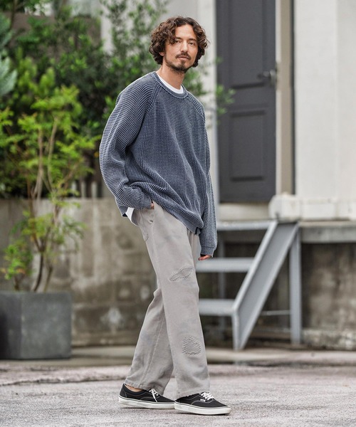 CAMBIO(カンビオ)の「mp13858-Uneven Dyeing Sweat Wide Straight Pants スウェットパンツ(スウェットパンツ・メンズ・マルチ・S/M/L)」の9枚目の写真