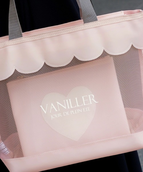 le reve vaniller(ル レーヴ ヴァニレ)の「ポーチセット スカラップ メッシュ トートバッグ le reve vaniller(トートバッグ・レディース・オフホワイト/ピンク・フリー)」の4枚目の写真