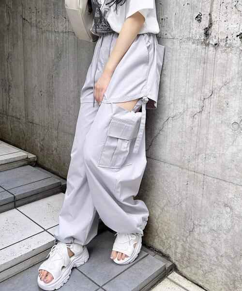 rienda♡カーゴパンツ セール】2WAYスリットカーゴパンツ（カーゴパンツ）｜rienda