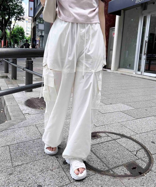 取下間近　今期未使用品！pheeny ナイロンカーゴパンツ ホワイト　サイズ2 ロゴサテンカーゴパンツ – BUNNY APARTMENT