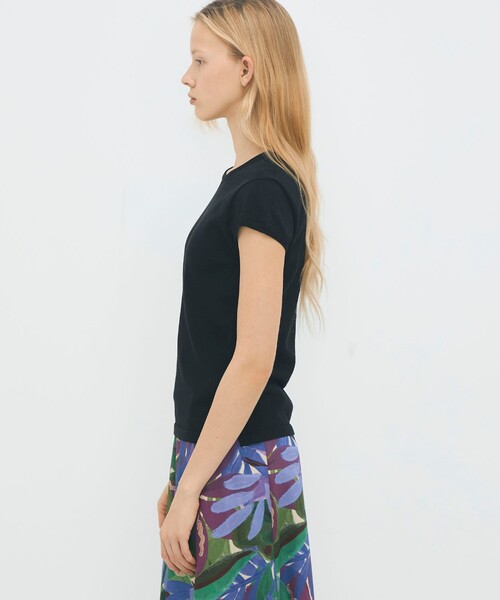 コットンポリエステル フレンチスリーブプルオーバー（ニット/セーター