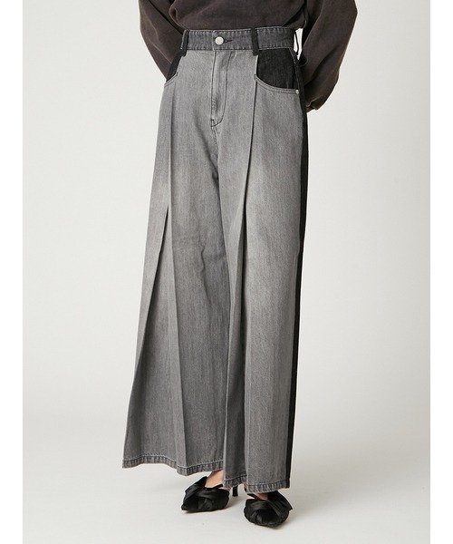 ボックスタックワイドデニムパンツ（デニムパンツ）｜FRAY I.D（フレイ