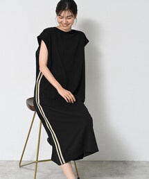 【洗える】カットジョーゼットラインワンピース