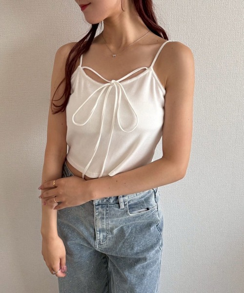 one after another NICE CLAUP（ワンアフターアナザーナイスクラップ）の「キャミソール+カーディガンセット（アンサンブル・レディース・ホワイト系その他/オフホワイト/アイボリー/ブラック・FREE）」の9枚目の写真