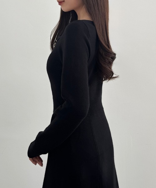 セール】アシンメトリーネックニットワンピース（ワンピース）｜CENEA