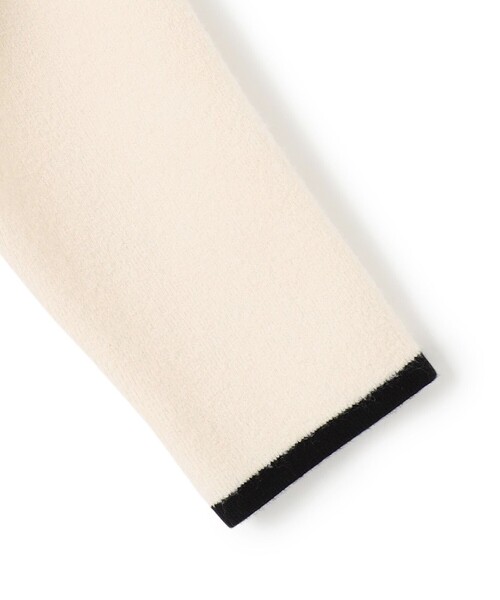 洗える】ミニブークレニット バイカラー ジャケット（カーディガン