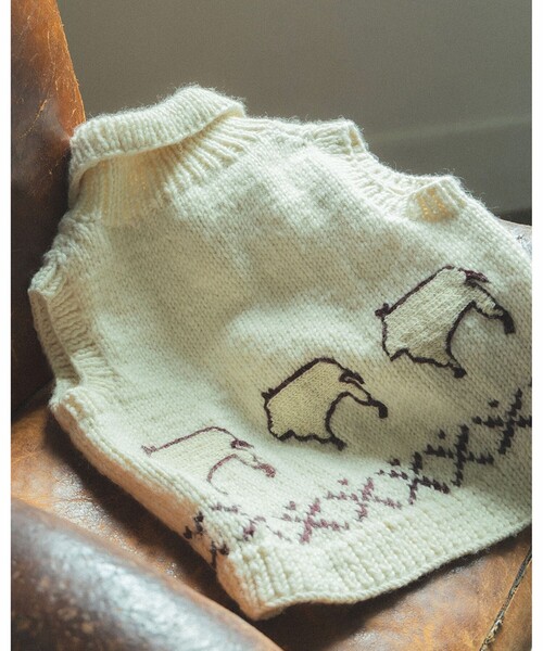 B:MING by BEAMS（ビーミングバイビームス）の「【別注】NEPALHANDKNIT / カラーベスト（ベスト・レディース・ホワイト系その他5/チャコールグレー・ONE SIZE）」の3枚目の写真