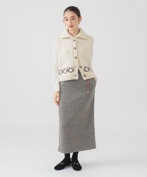 B:MING by BEAMS（ビーミングバイビームス）の「【別注】NEPALHANDKNIT / カラーベスト（ベスト・レディース・ホワイト系その他5/チャコールグレー・ONE SIZE）」の22枚目の写真