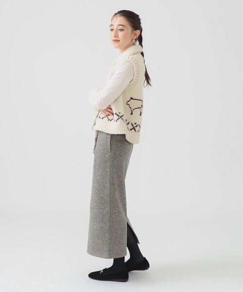 B:MING by BEAMS（ビーミングバイビームス）の「【別注】NEPALHANDKNIT / カラーベスト（ベスト・レディース・ホワイト系その他5/チャコールグレー・ONE SIZE）」の19枚目の写真