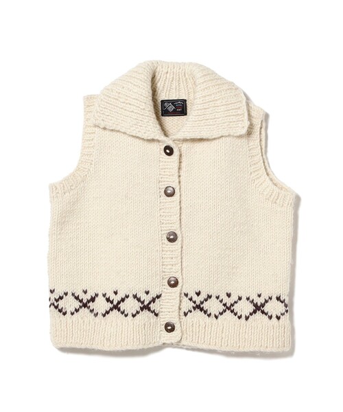 B:MING by BEAMS（ビーミングバイビームス）の「【別注】NEPALHANDKNIT / カラーベスト（ベスト・レディース・ホワイト系その他5/チャコールグレー・ONE SIZE）」の9枚目の写真