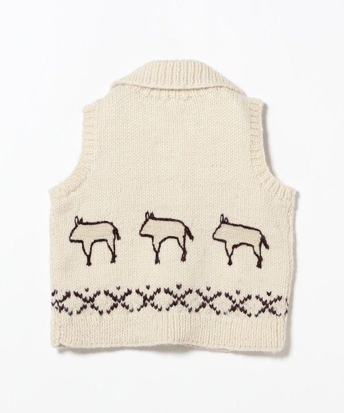 B:MING by BEAMS（ビーミングバイビームス）の「【別注】NEPALHANDKNIT / カラーベスト（ベスト・レディース・ホワイト系その他5/チャコールグレー・ONE SIZE）」の20枚目の写真