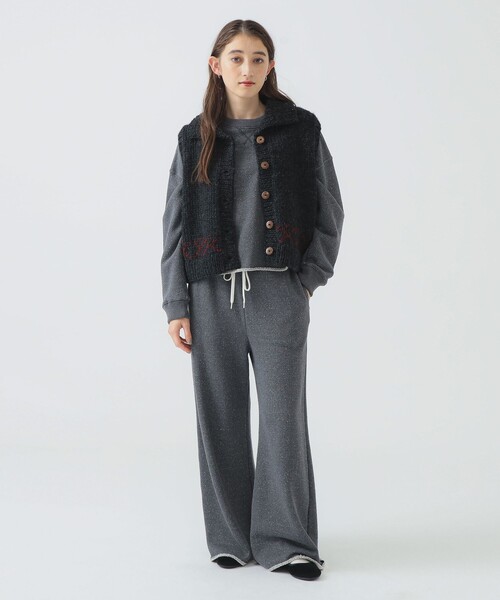 B:MING by BEAMS（ビーミングバイビームス）の「【別注】NEPALHANDKNIT / カラーベスト（ベスト・レディース・ホワイト系その他5/チャコールグレー・ONE SIZE）」の6枚目の写真