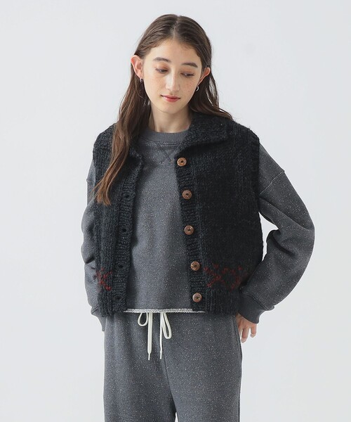 B:MING by BEAMS（ビーミングバイビームス）の「【別注】NEPALHANDKNIT / カラーベスト（ベスト・レディース・ホワイト系その他5/チャコールグレー・ONE SIZE）」の21枚目の写真