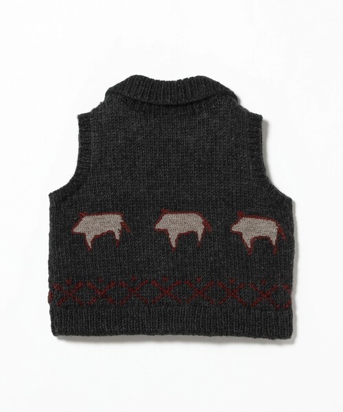 B:MING by BEAMS（ビーミングバイビームス）の「【別注】NEPALHANDKNIT / カラーベスト（ベスト・レディース・ホワイト系その他5/チャコールグレー・ONE SIZE）」の16枚目の写真