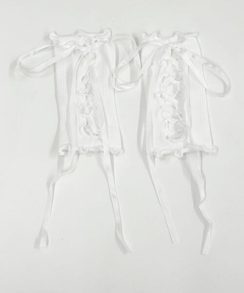 WEGO(ウィゴー)の「WEGO/レースアップショートアームカバー(アームカバー・レディース・ホワイト/ブラック・FREE)」の5枚目の写真