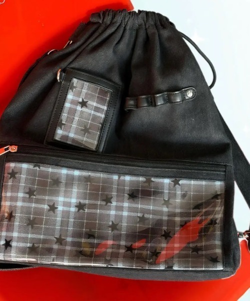 セール】【3WAY推し活リュック】星柄クリアポケット付き（ショルダー