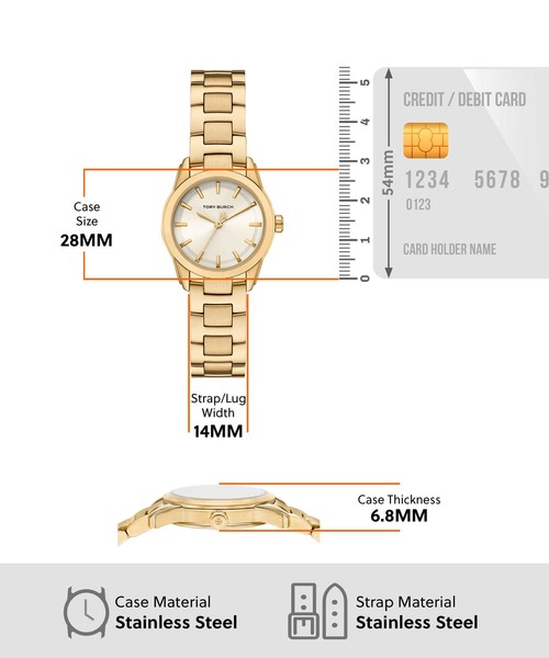 TORY BURCH(トリーバーチ)の「トリーバーチ 腕時計 レディース アナログ ステンレス TBW9062(アナログ腕時計・レディース・ゴールド・FREE)」の5枚目の写真