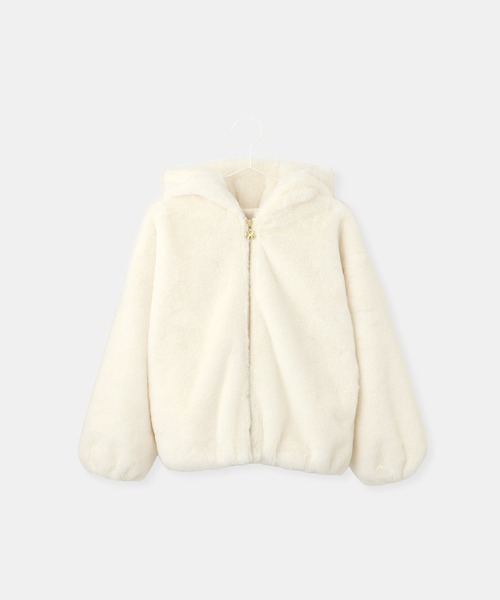 ROPE' PICNIC(ロペピクニック)の「【KIDS/キッズ】ふわふわフェイクファージップブルゾン(ブルゾン・キッズ・ピンク/オフホワイト・S/M/L)」の5枚目の写真