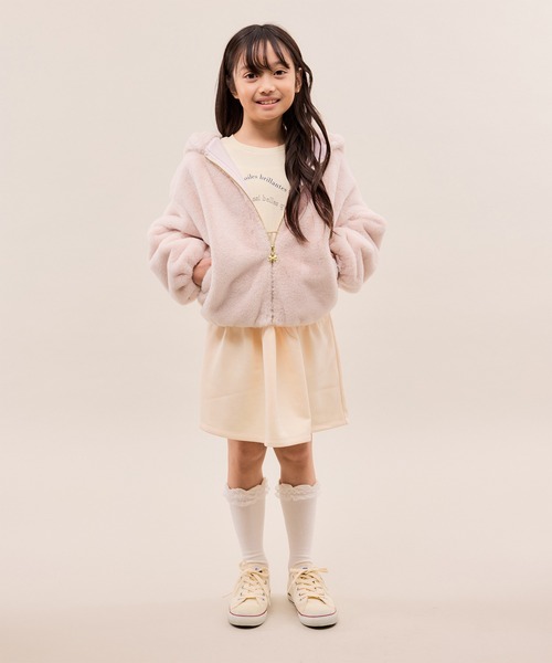 ROPE' PICNIC(ロペピクニック)の「【KIDS/キッズ】ふわふわフェイクファージップブルゾン(ブルゾン・キッズ・ピンク/オフホワイト・S/M/L)」の22枚目の写真