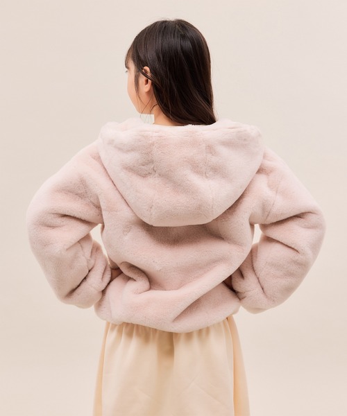 ROPE' PICNIC(ロペピクニック)の「【KIDS/キッズ】ふわふわフェイクファージップブルゾン(ブルゾン・キッズ・ピンク/オフホワイト・S/M/L)」の17枚目の写真
