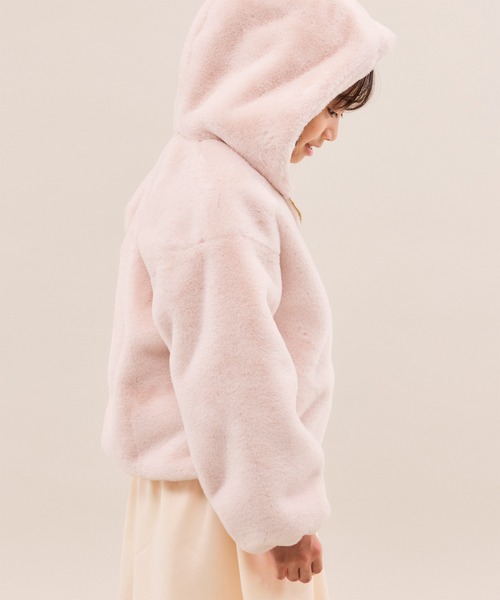 ROPE' PICNIC(ロペピクニック)の「【KIDS/キッズ】ふわふわフェイクファージップブルゾン(ブルゾン・キッズ・ピンク/オフホワイト・S/M/L)」の18枚目の写真